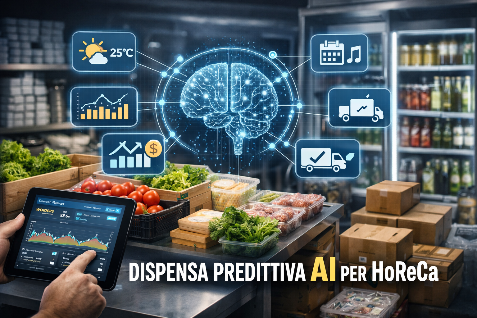 La “Dispensa Predittiva”: come l’AI rivoluziona lo stoccaggio HoReCa e taglia i costi del 18%