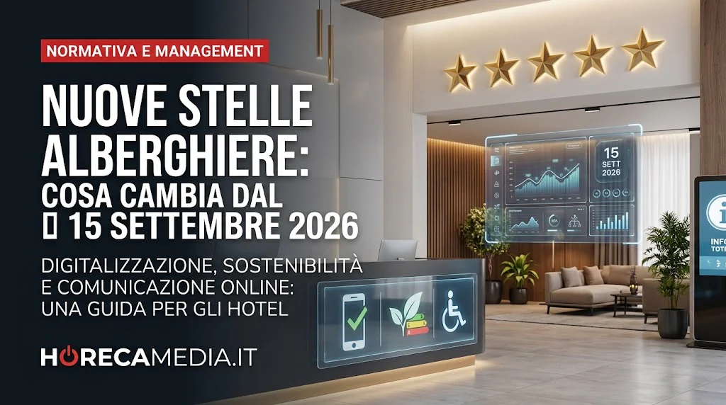 Nuove regole di classificazione alberghiera (15 settembre 2026): cosa cambia per stelle, servizi e comunicazione online
