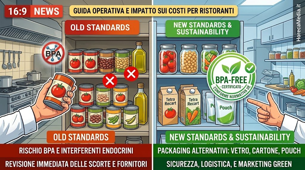 Dispensa Ho.Re.Ca.: scatta il divieto UE del BPA nelle lattine. Come cambiano le conserve per la ristorazione